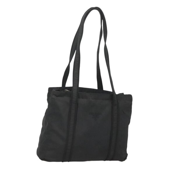 PRADA Shoulder Bag Nylon Black Silver Auth - Picture 1 of 16